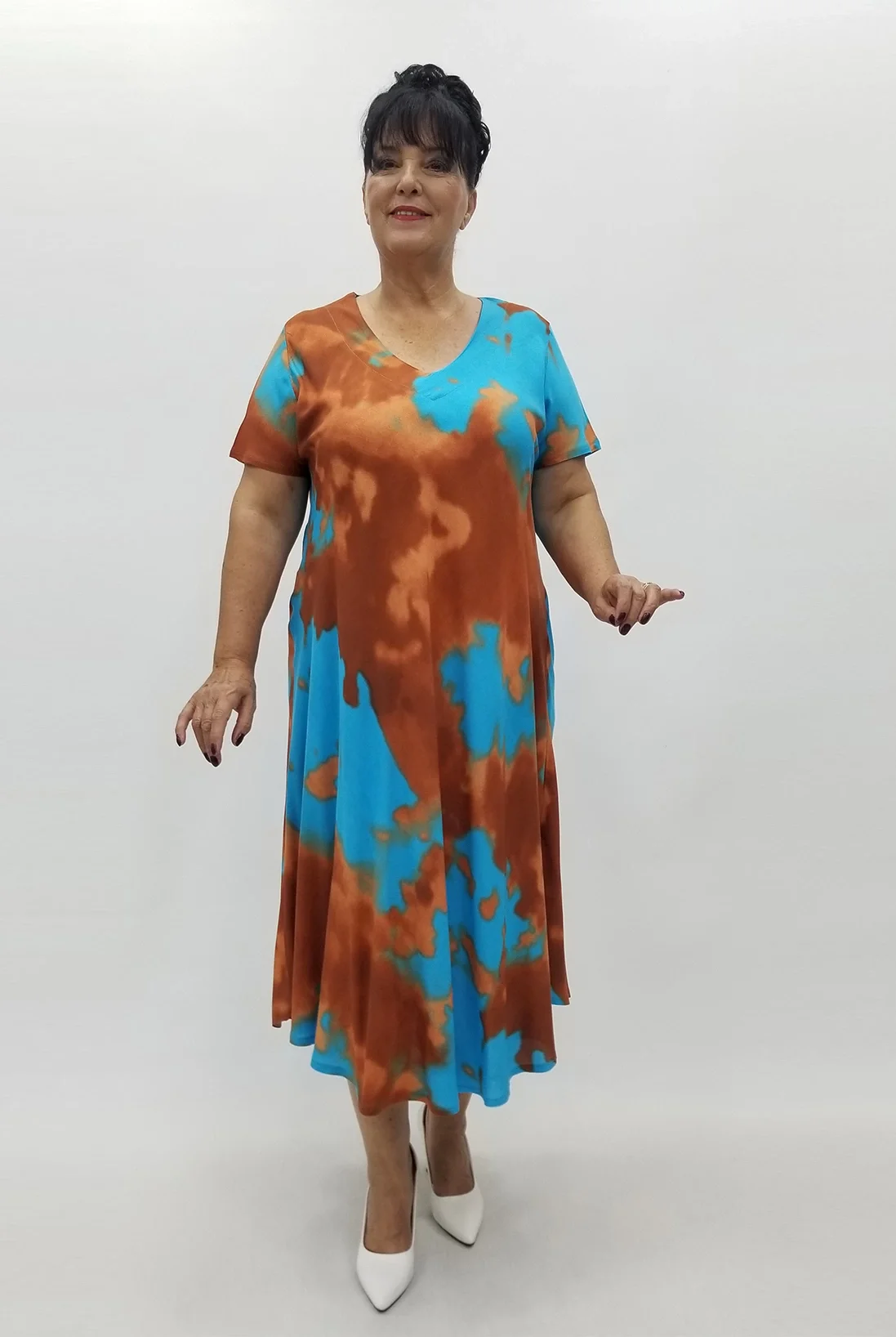 Miraggio Büyük Beden Elbise 99956 TABA