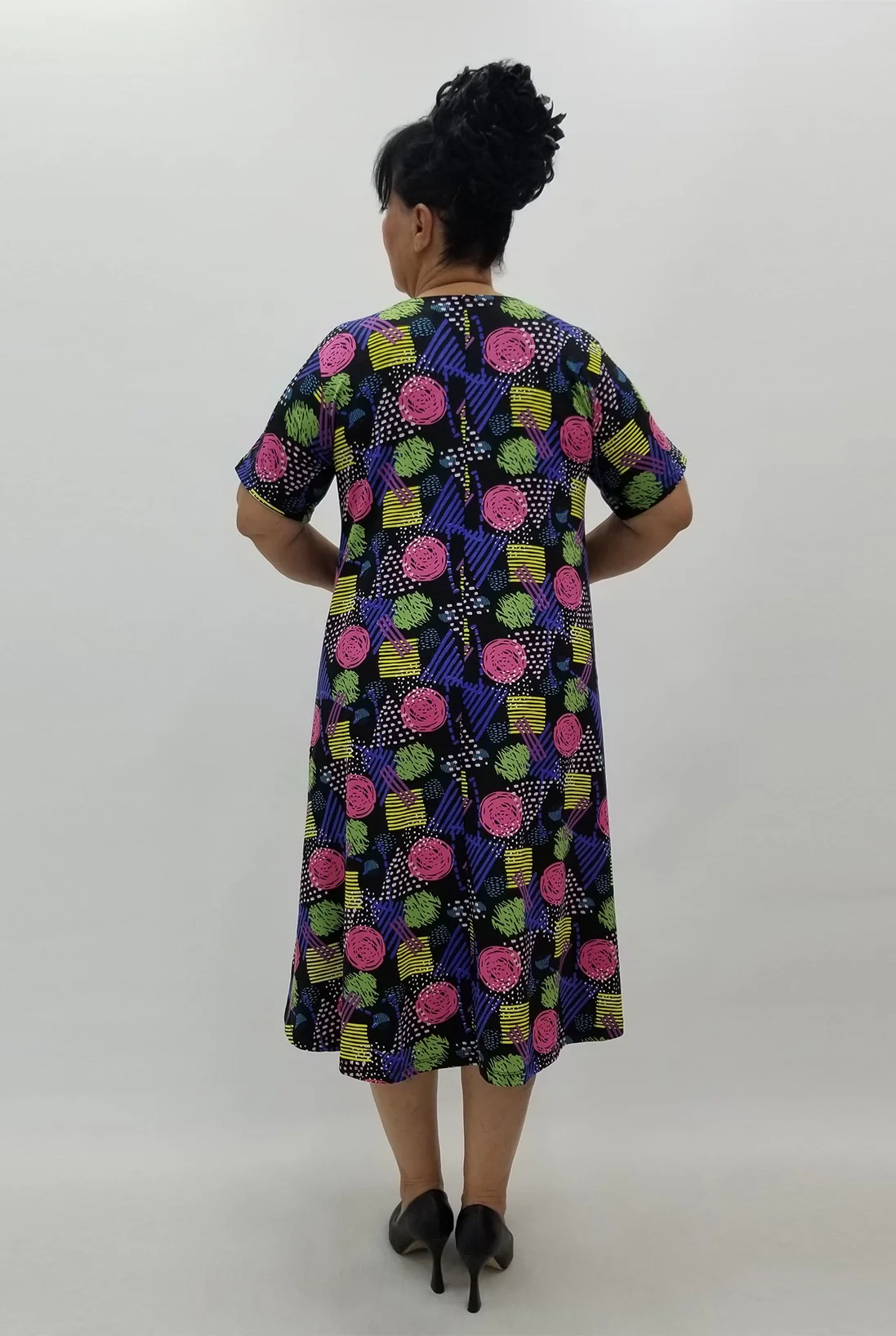 Miraggio Büyük Beden Elbise 99957 SİYAH/FUŞYA