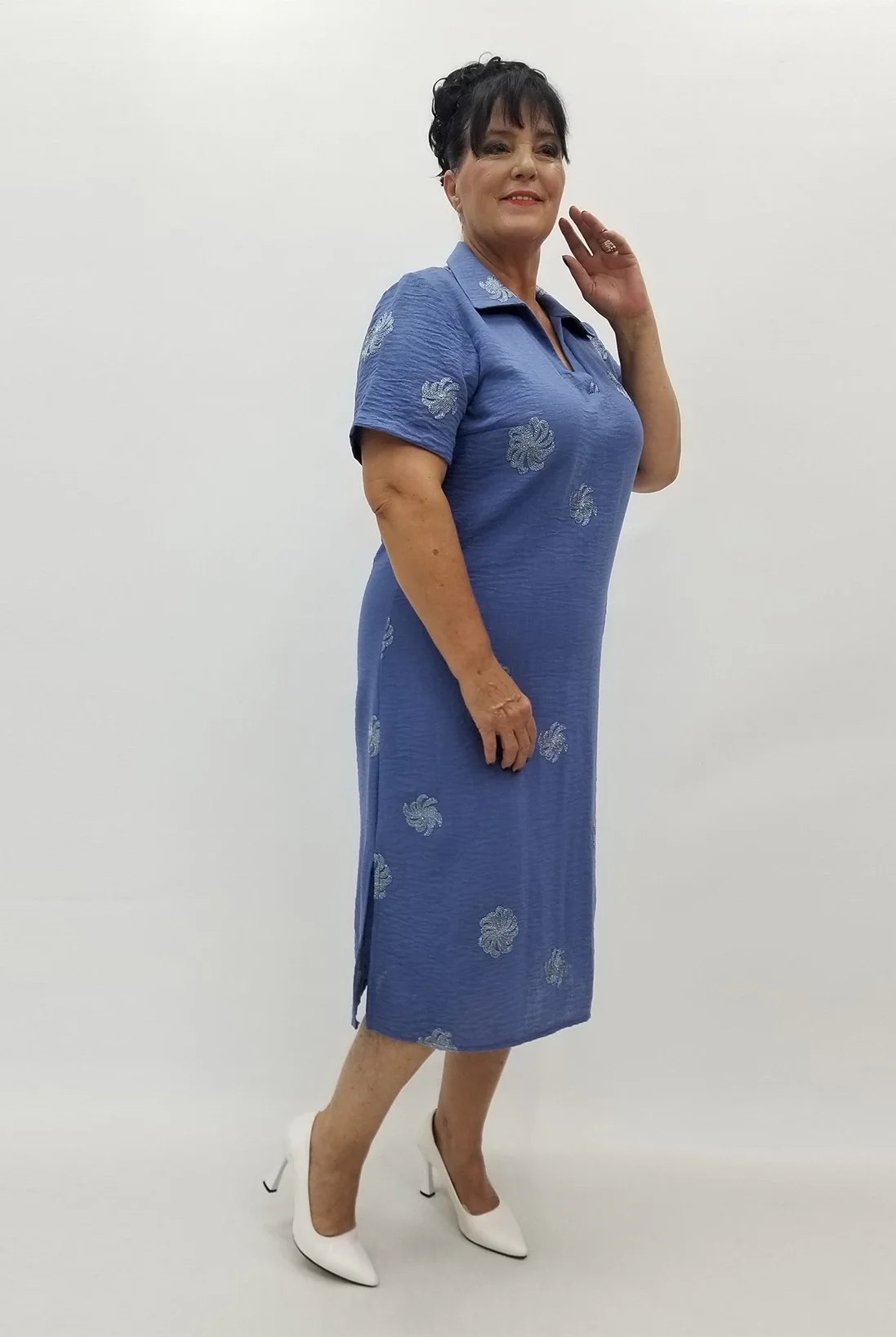 Miraggio Büyük Beden Elbise 99961 İNDİGO