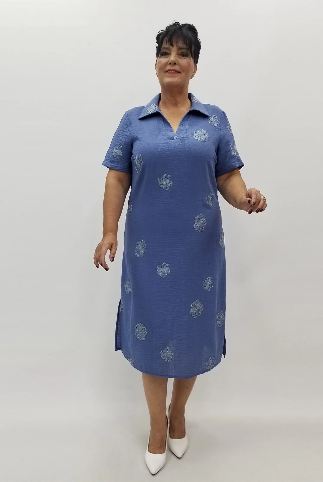 Miraggio Büyük Beden Elbise 99961 İNDİGO