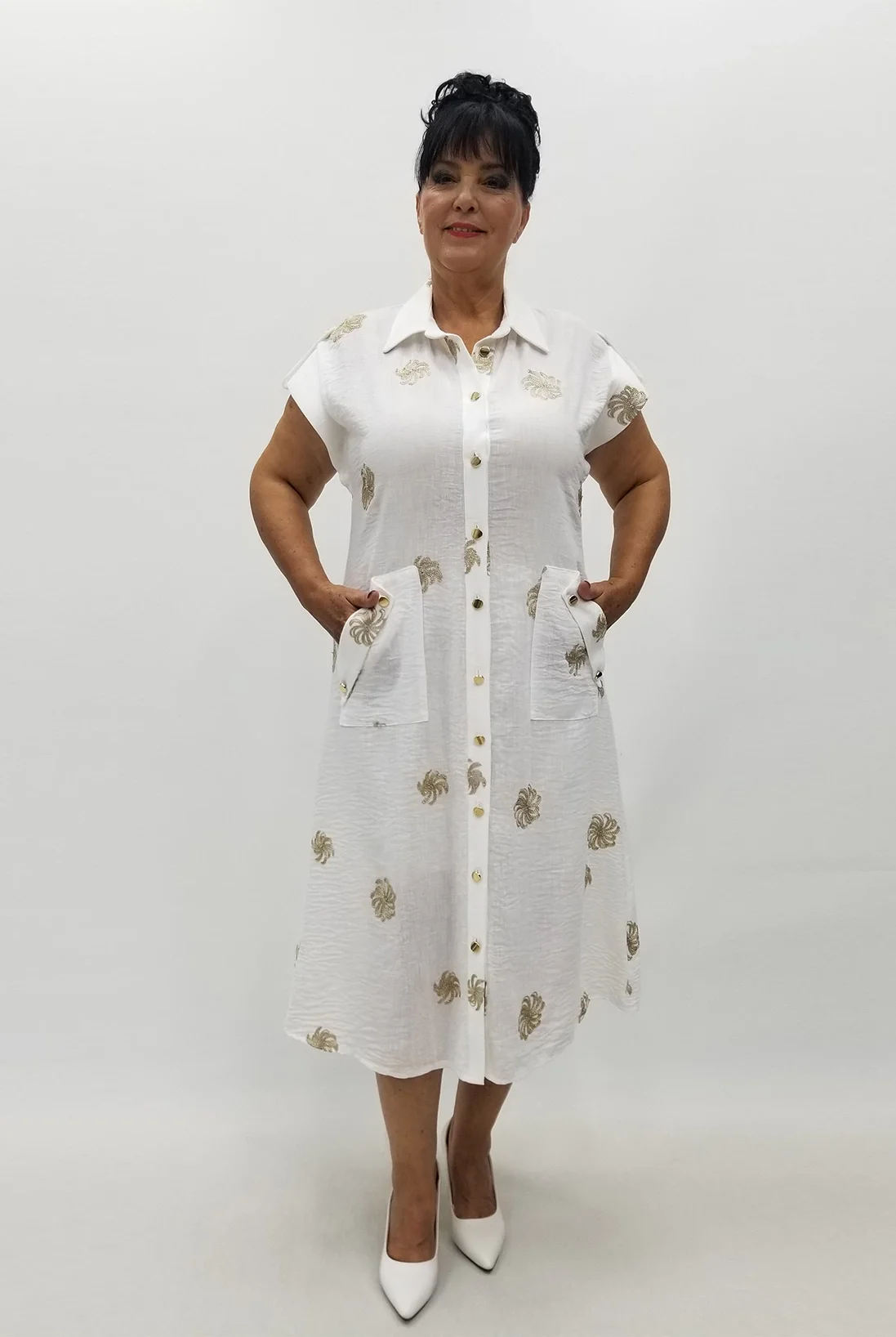 Miraggio Büyük Beden Elbise 99962 BEYAZ