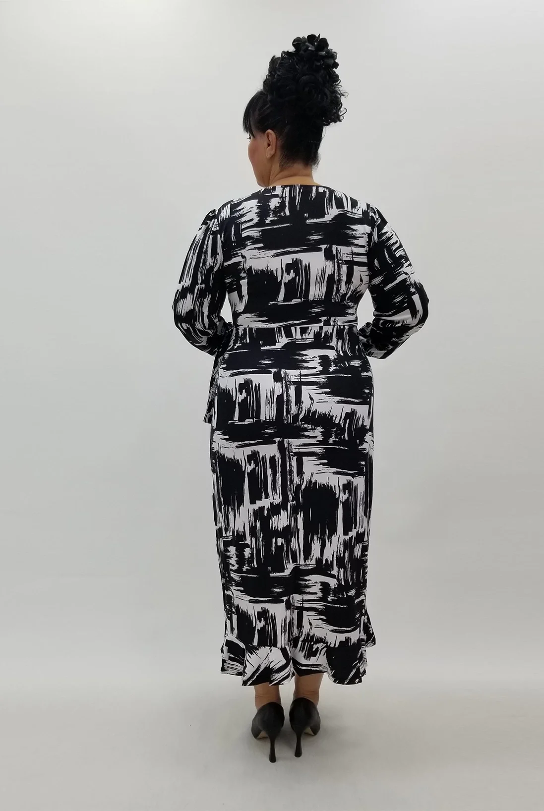 Miraggio Büyük Beden Elbise 99982 SİYAH/BEYAZ