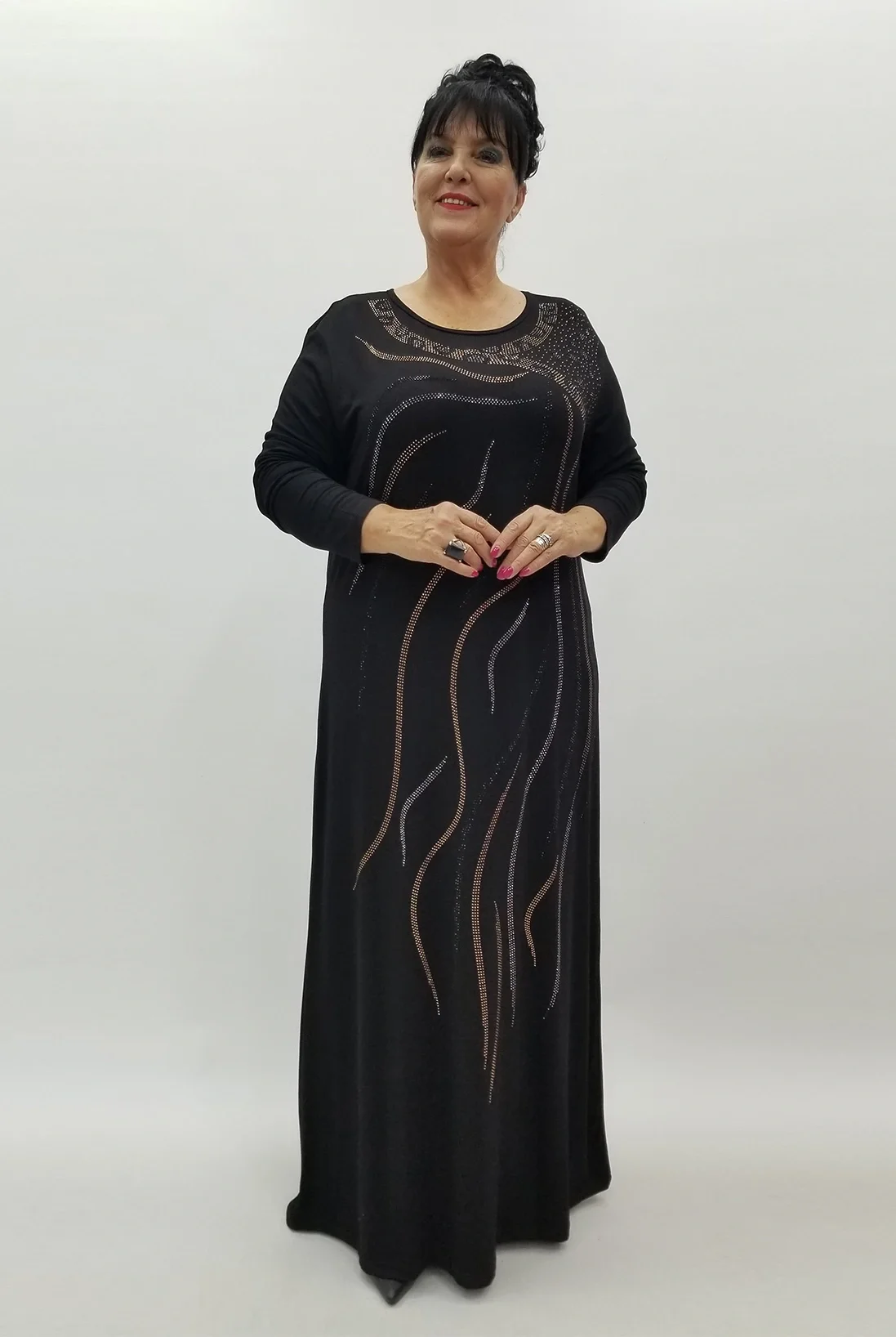 Miraggio Büyük Beden Elbise 99985 SİYAH