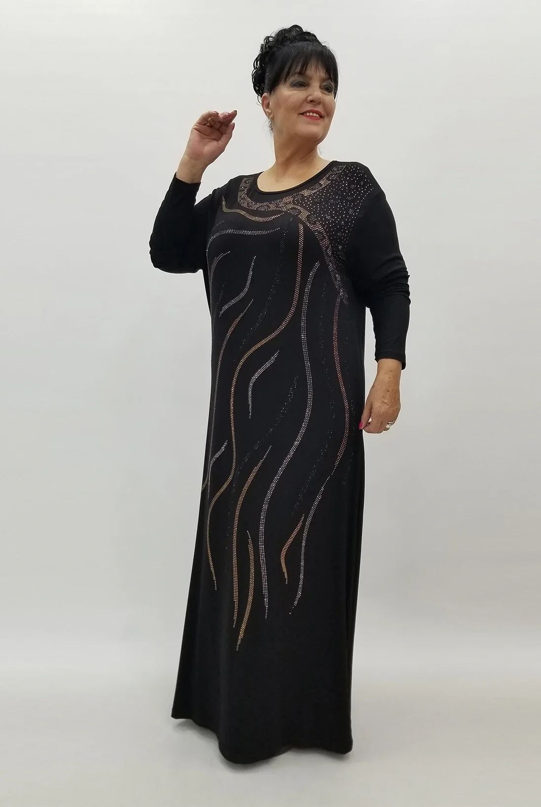 Miraggio Büyük Beden Elbise 99985 SİYAH