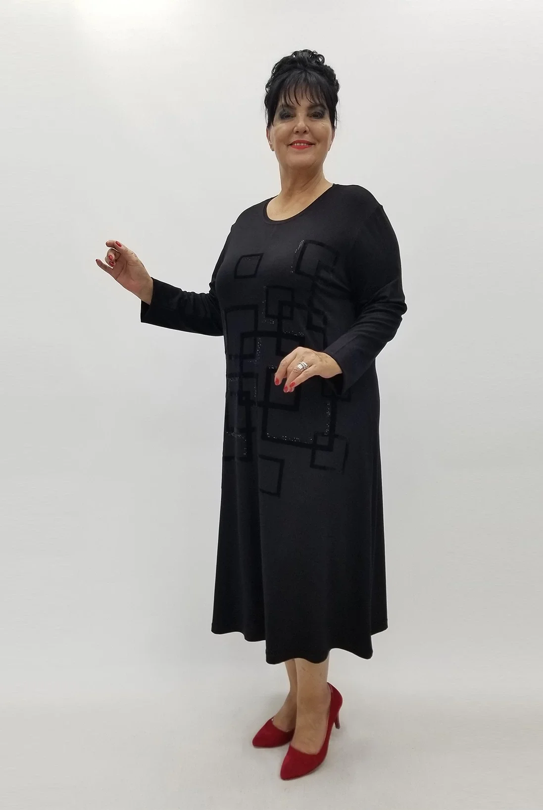 Miraggio Büyük Beden Elbise 99986 SİYAH