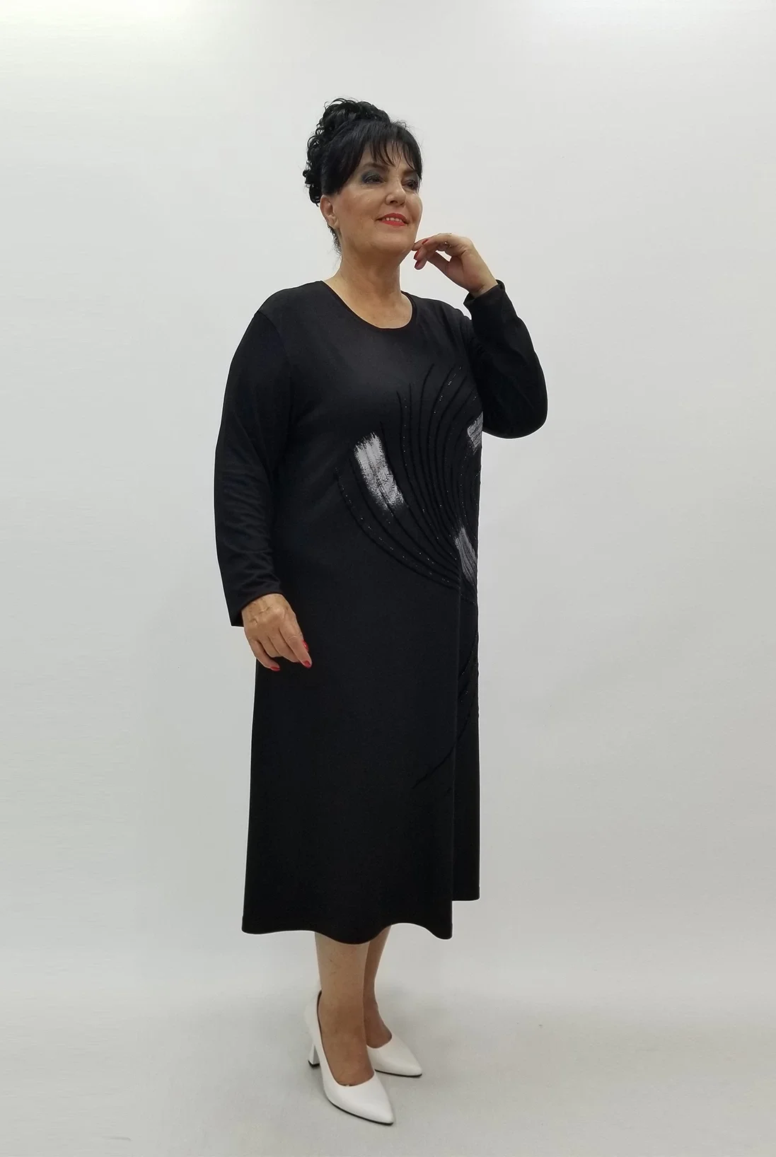 Miraggio Büyük Beden Elbise 99987 SİYAH