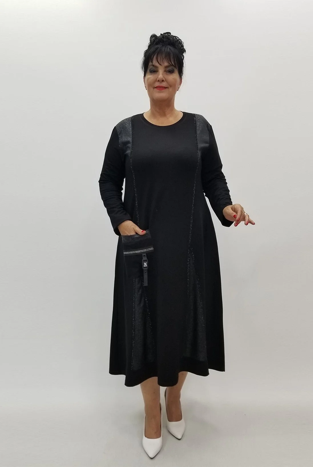 Miraggio Büyük Beden Elbise 99988 SİYAH