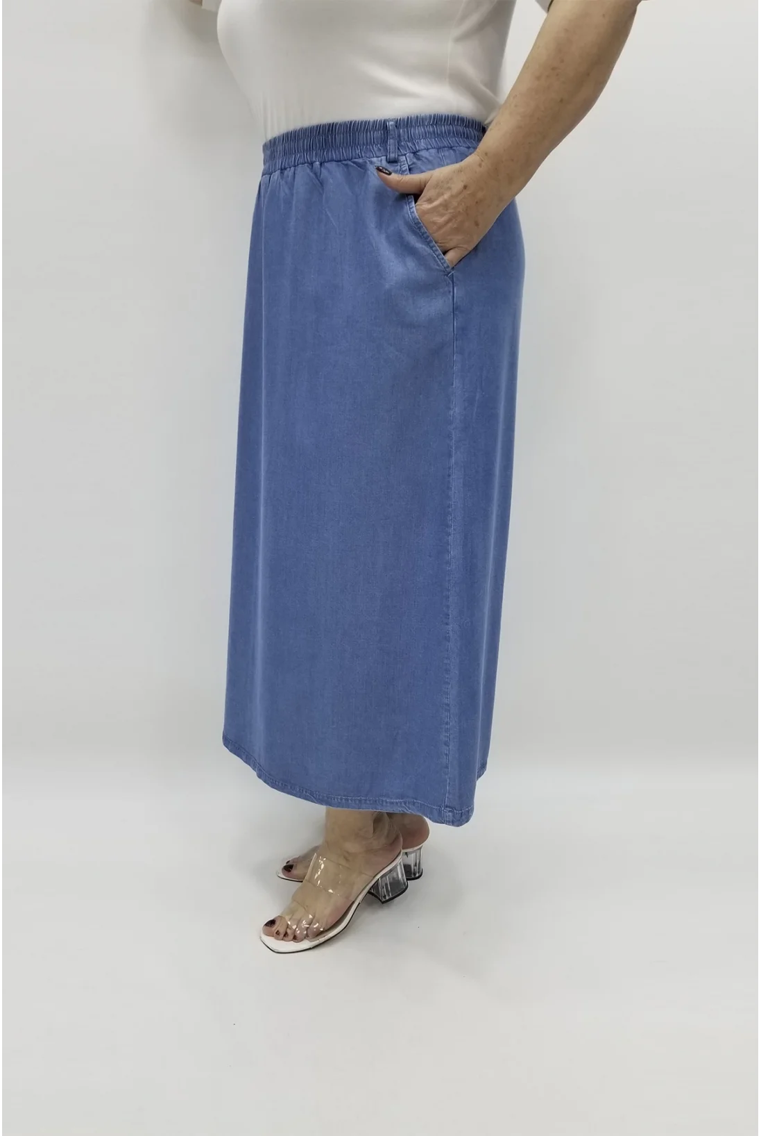 Miraggio Büyük Beden Etek 97587 KOT MAVİ