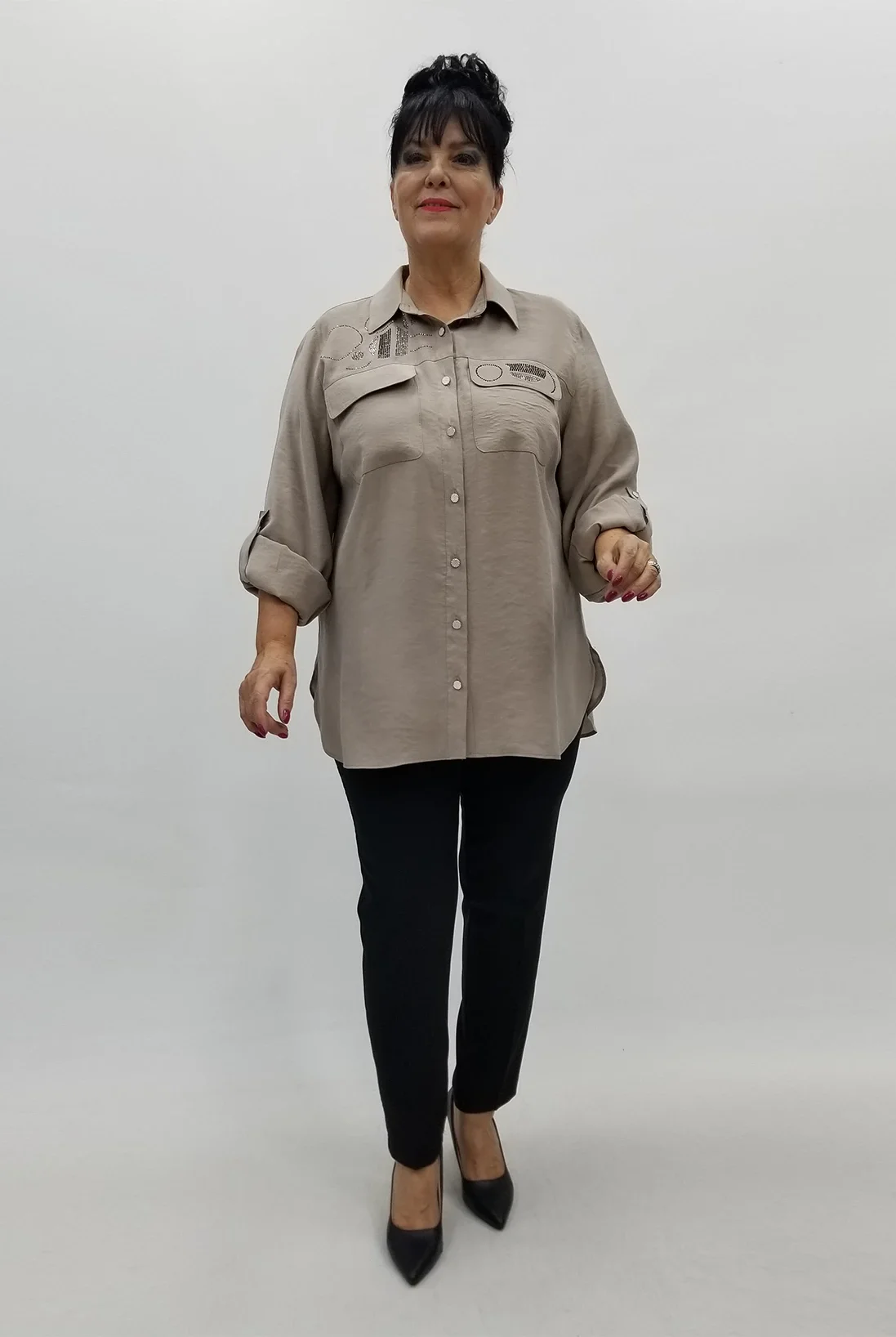 Miraggio Büyük Beden Gömlek 4025 TAŞ