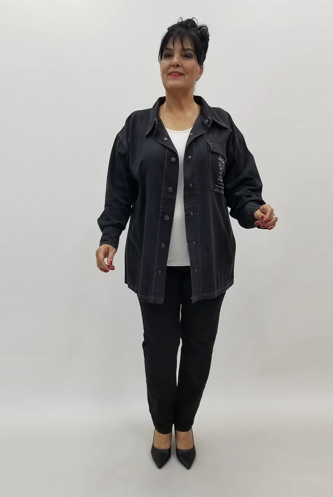 Miraggio Büyük Beden Gömlek 4072 FÜME