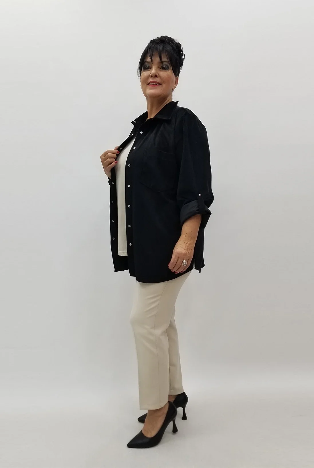 Miraggio Büyük Beden Gömlek 4074 SİYAH