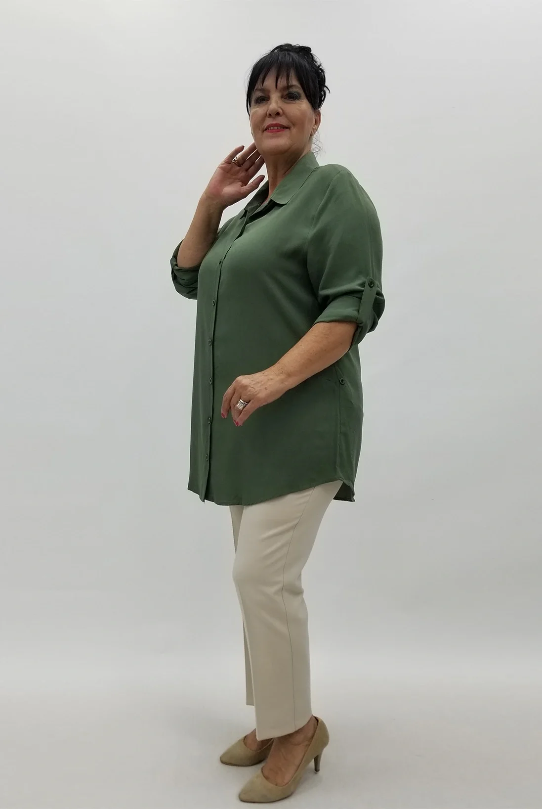 Miraggio Büyük Beden Gömlek 90242 HAKİ