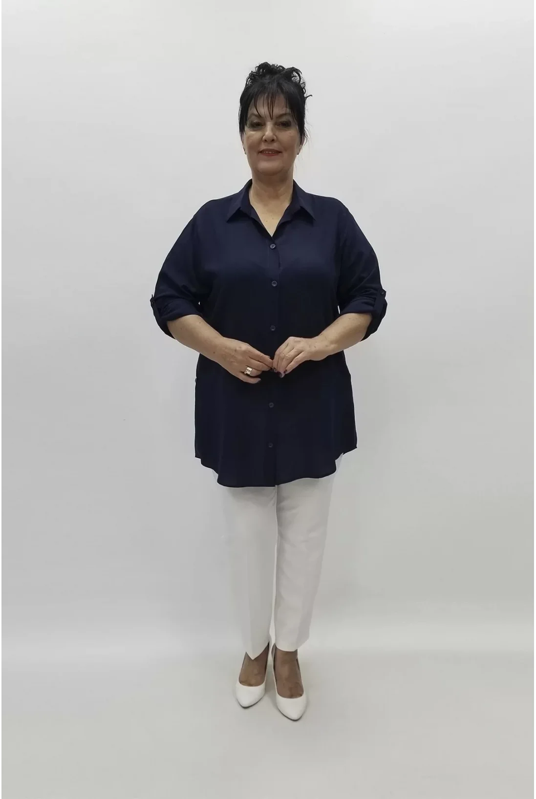 Miraggio Büyük Beden Gömlek 90242 LACİVERT