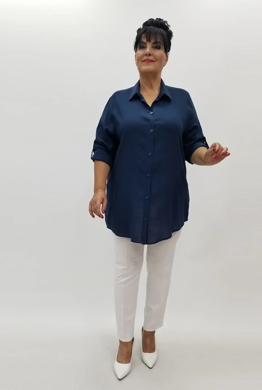 Miraggio Büyük Beden Gömlek 90242 PETROL