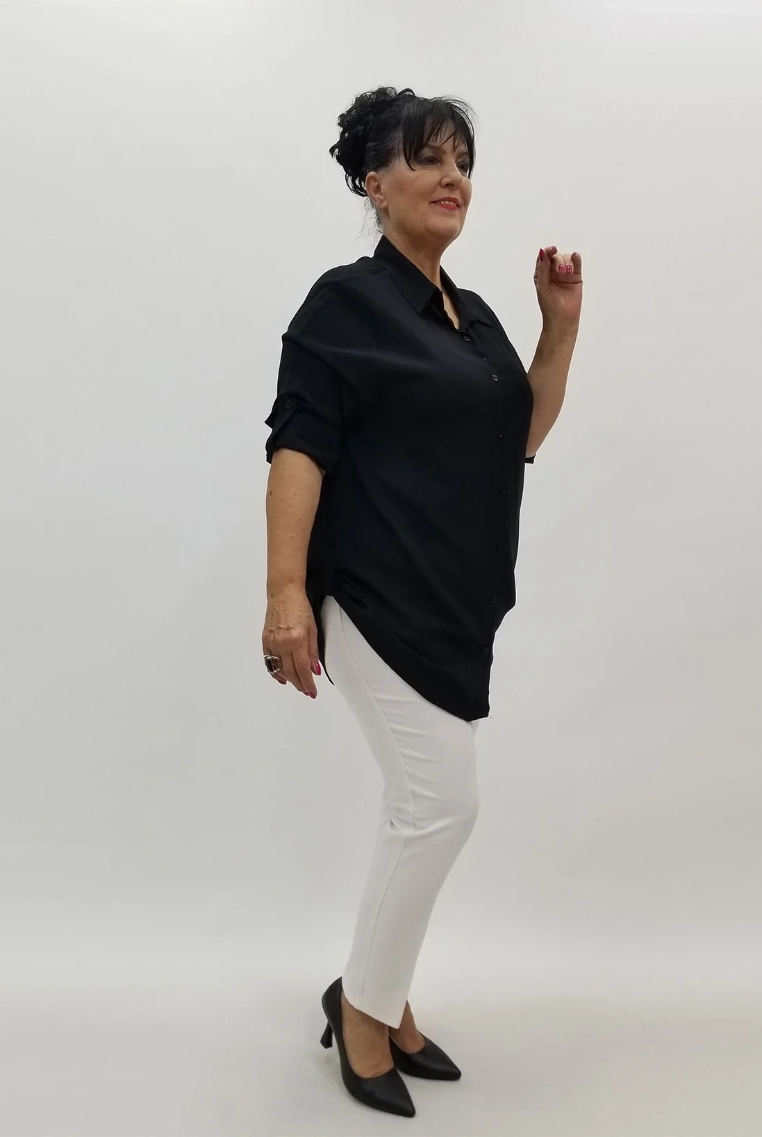 Miraggio Büyük Beden Gömlek 90242 SİYAH