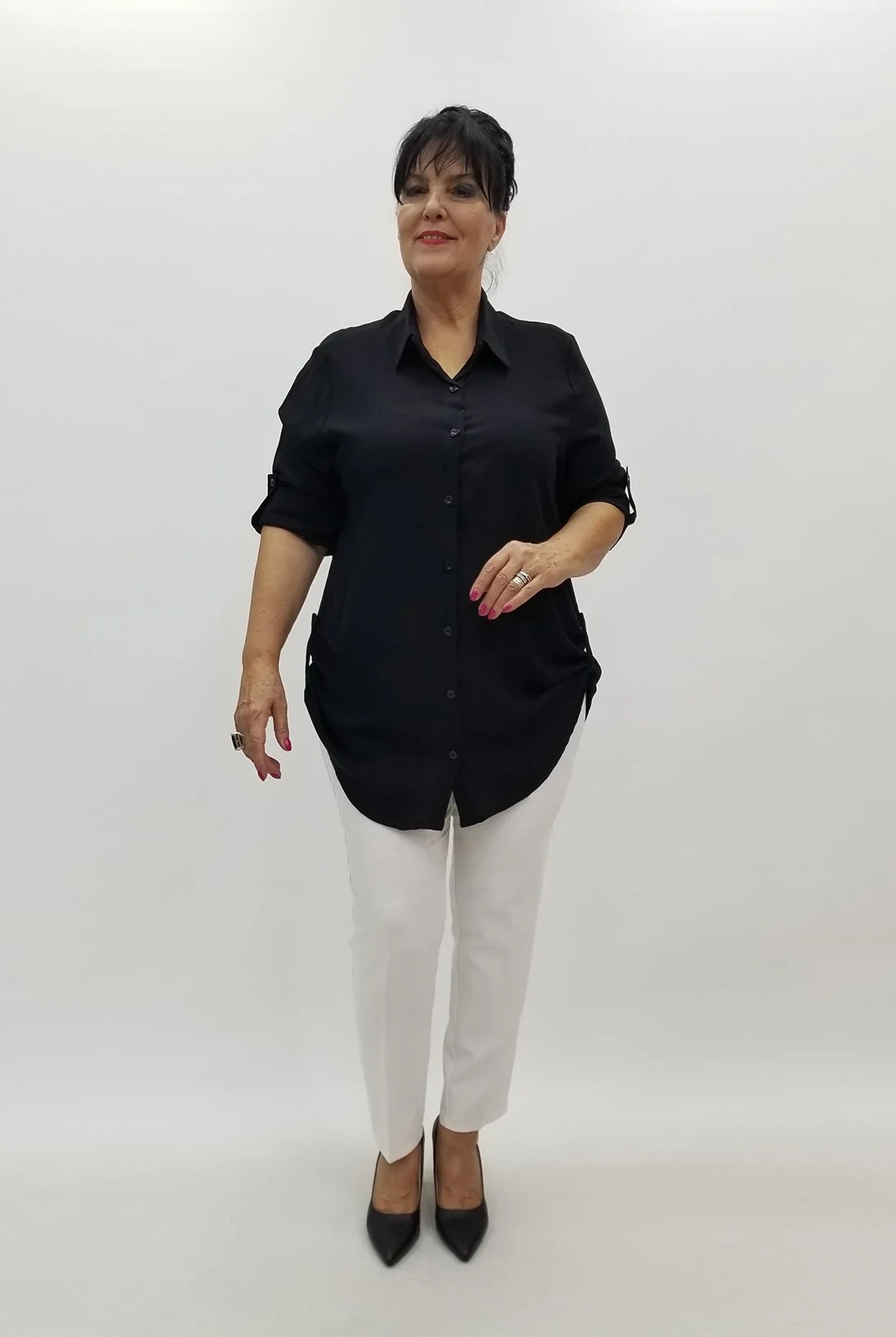 Miraggio Büyük Beden Gömlek 90242 SİYAH