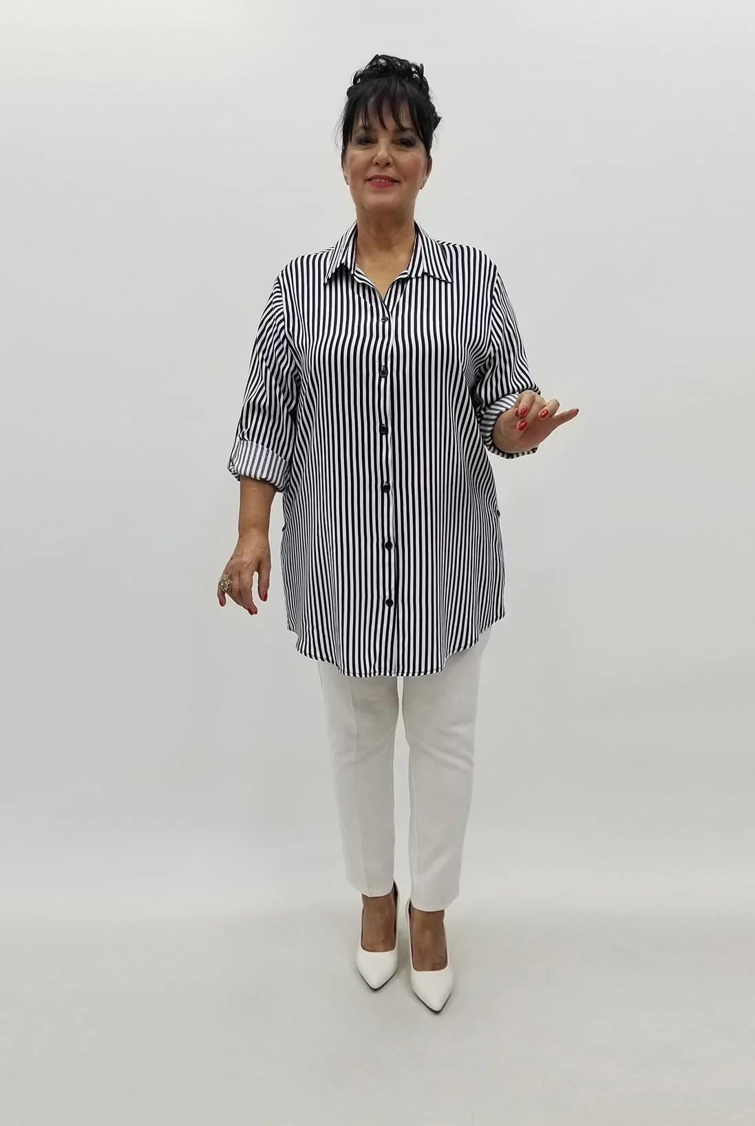 Miraggio Büyük Beden Gömlek 97283 BEYAZ/LACİ