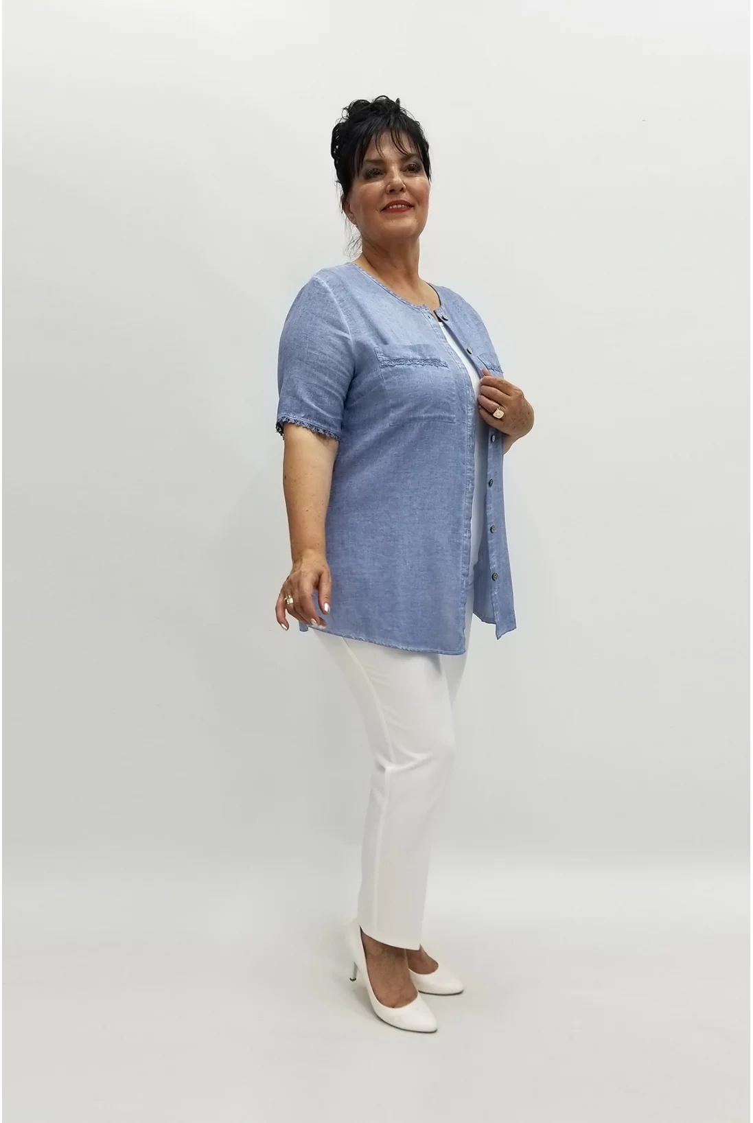 Miraggio Büyük Beden Gömlek 97767 MAVİ