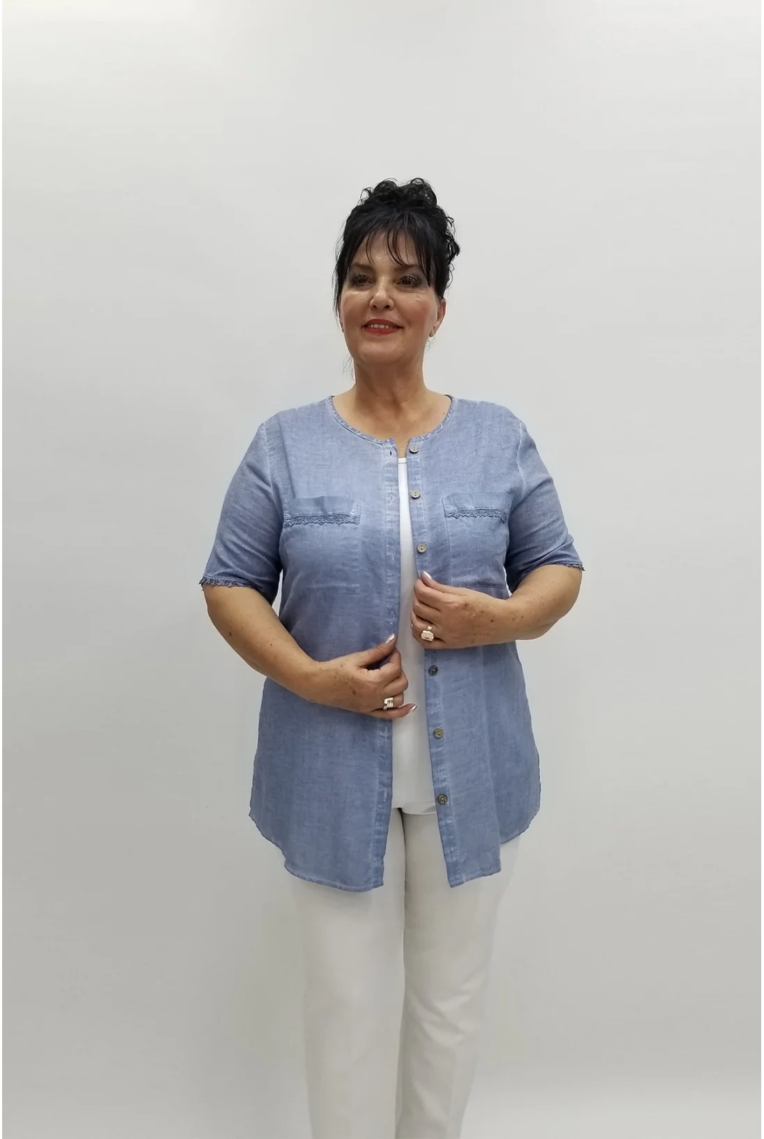 Miraggio Büyük Beden Gömlek 97767 MAVİ