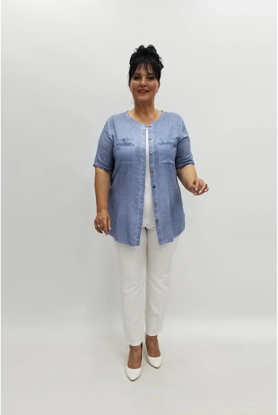 Miraggio Büyük Beden Gömlek 97767 MAVİ