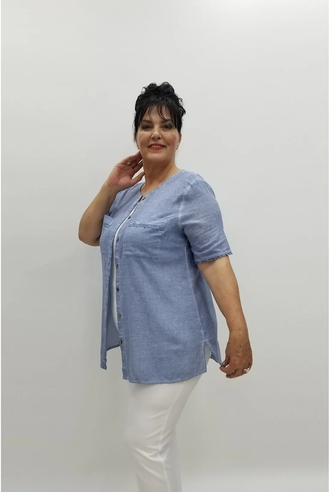 Miraggio Büyük Beden Gömlek 97767 MAVİ