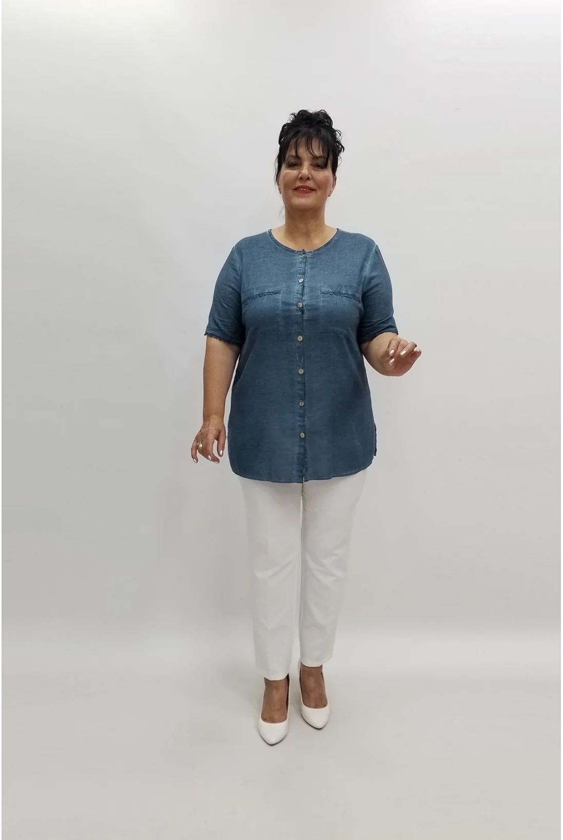 Miraggio Büyük Beden Gömlek 97767 PETROL