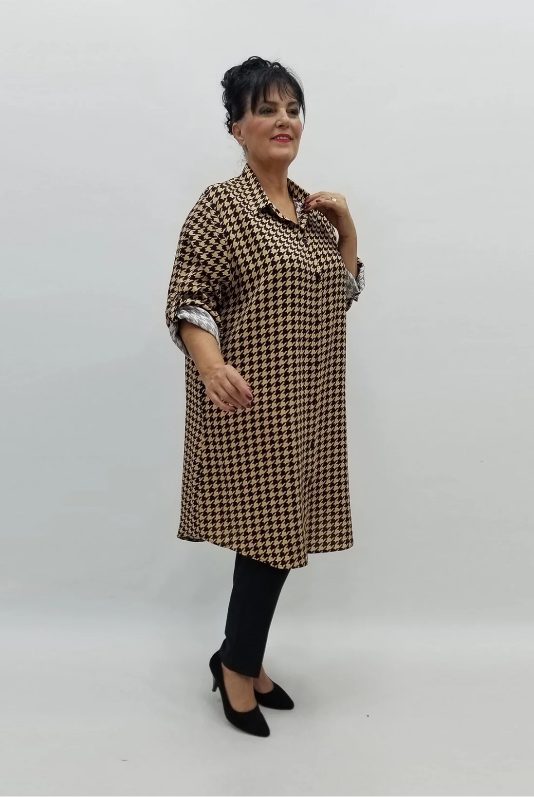 Miraggio Büyük Beden Gömlek 98010 BEJ