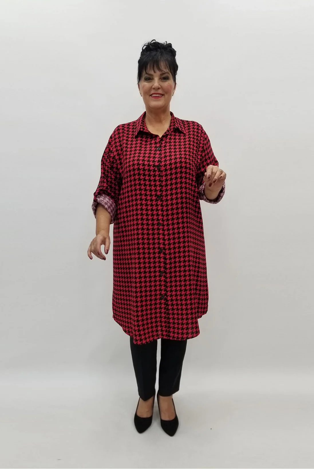 Miraggio Büyük Beden Gömlek 98010 KIRMIZI