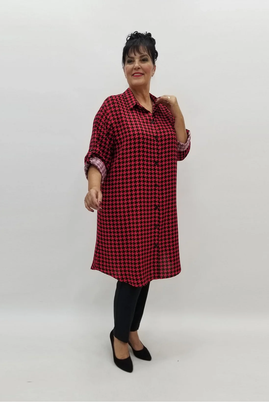 Miraggio Büyük Beden Gömlek 98010 KIRMIZI