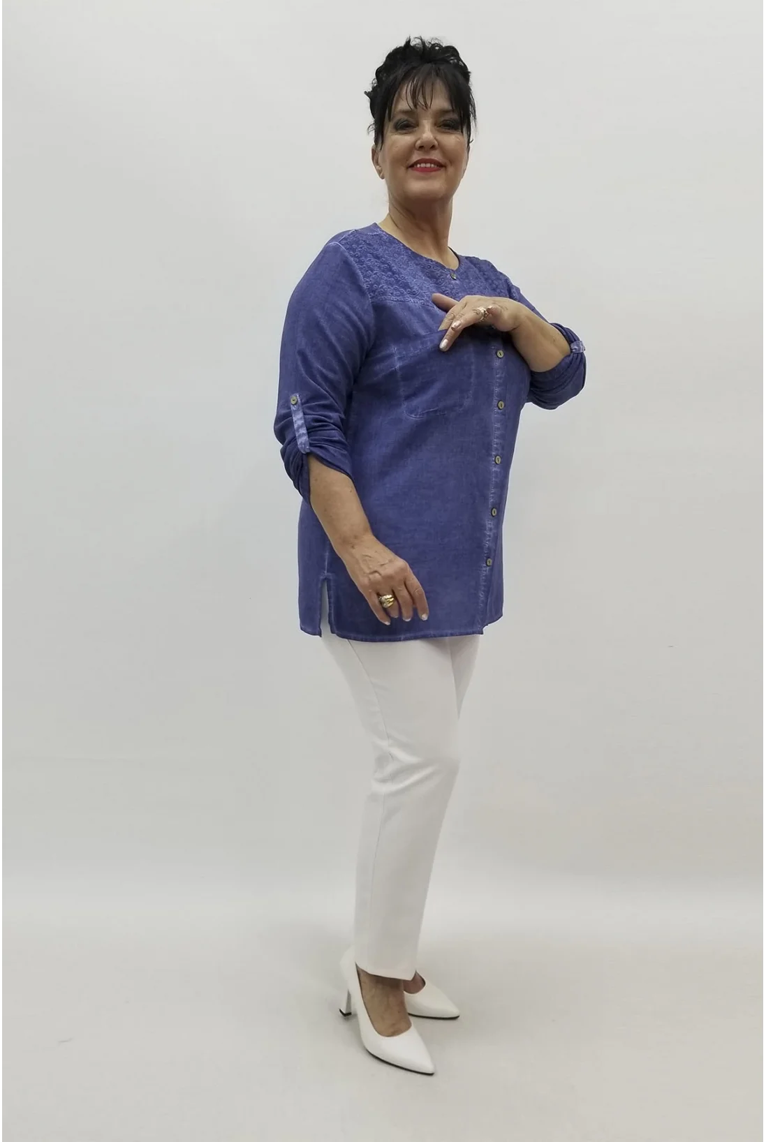 Miraggio Büyük Beden Gömlek 98761 LACİVERT