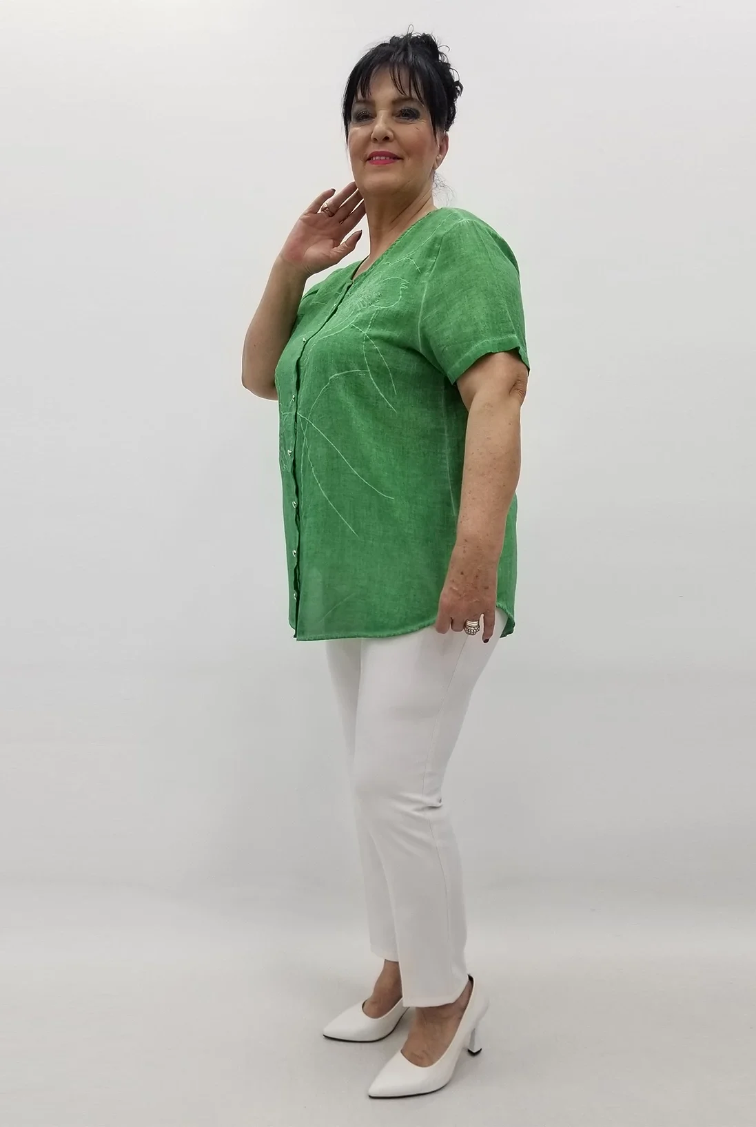 Miraggio Büyük Beden Gömlek 98962 YEŞİL