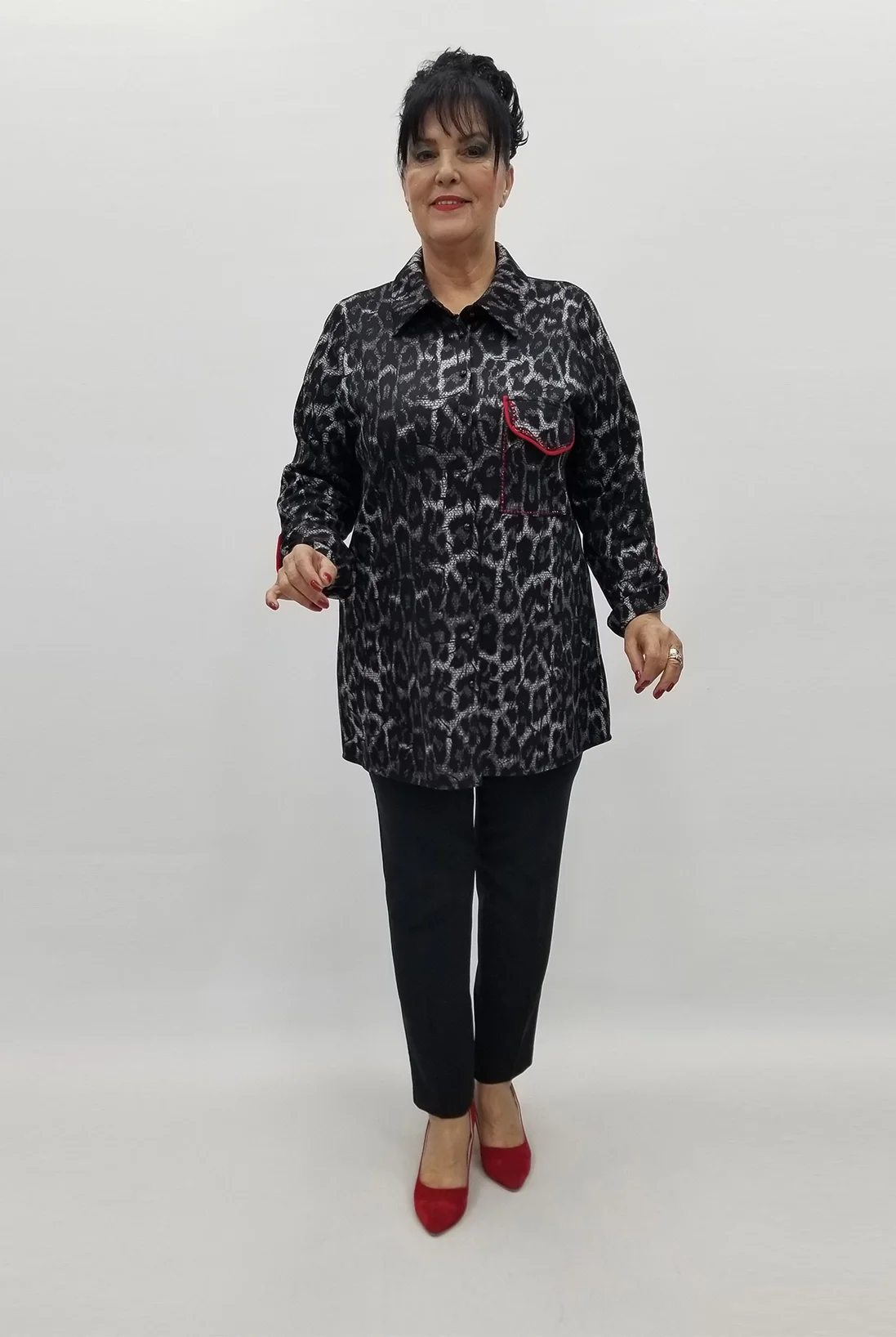 Miraggio Büyük Beden Gömlek 99149 SİYAH