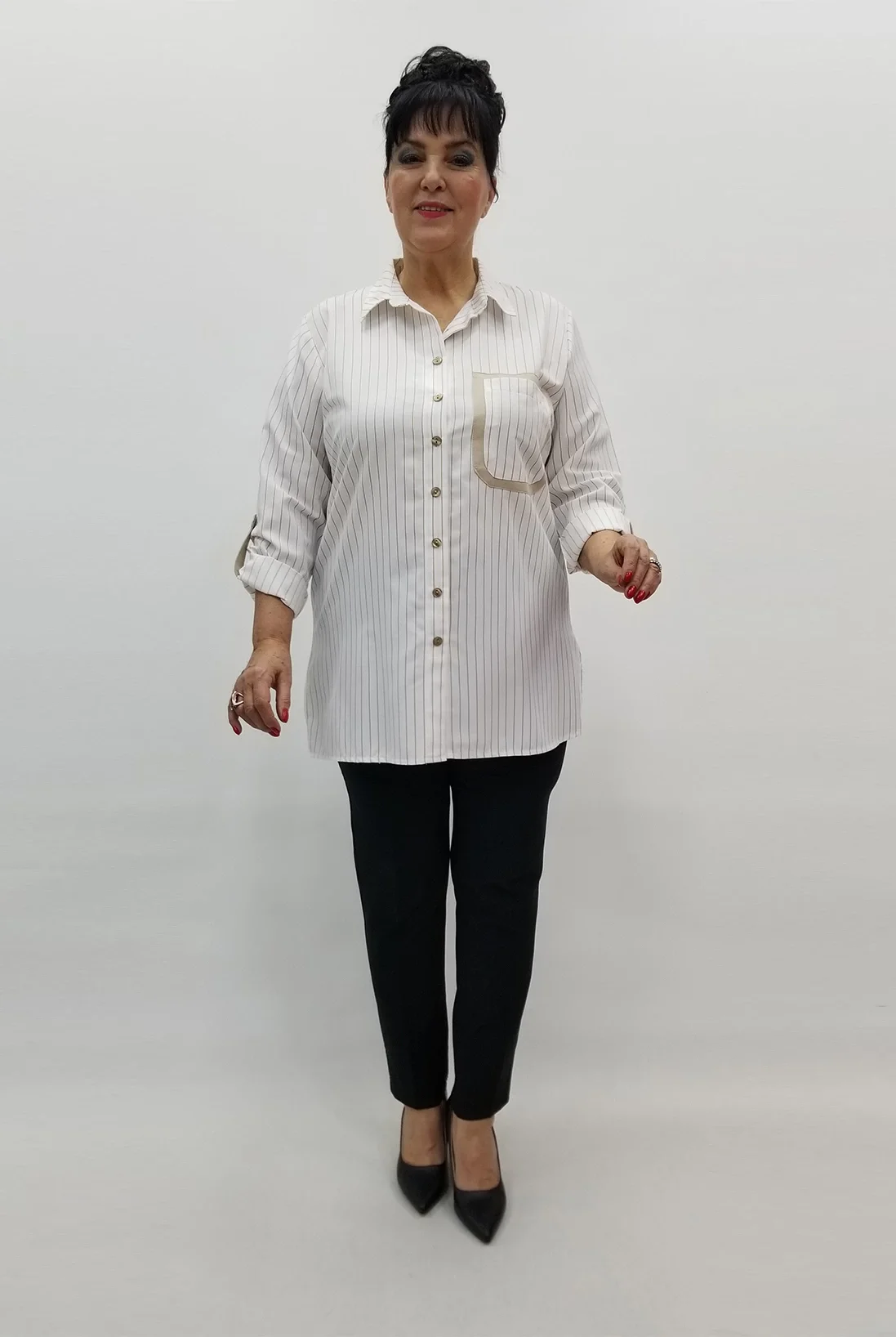 Miraggio Büyük Beden Gömlek 99215 BEJ