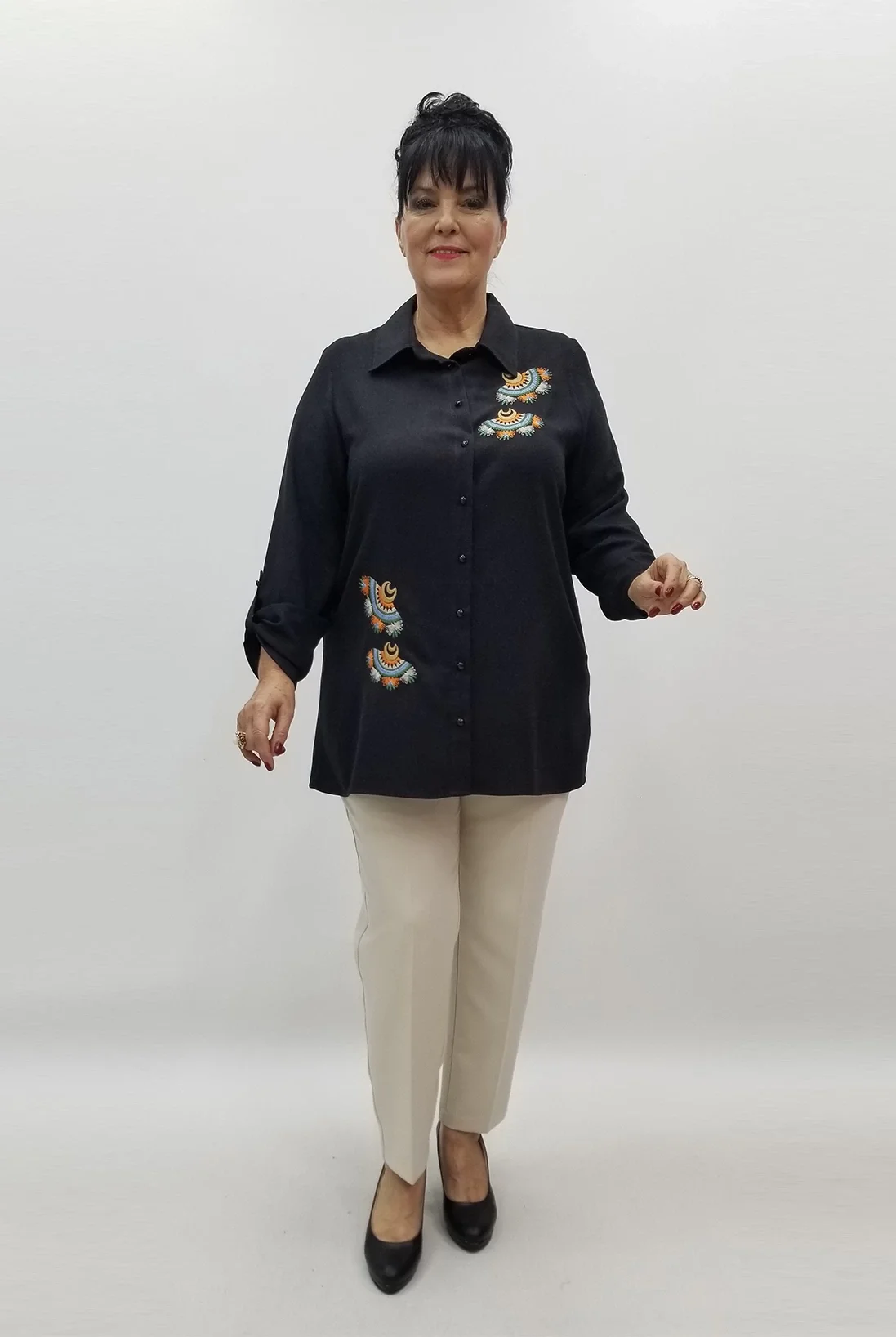 Miraggio Büyük Beden Gömlek 99377 FÜME