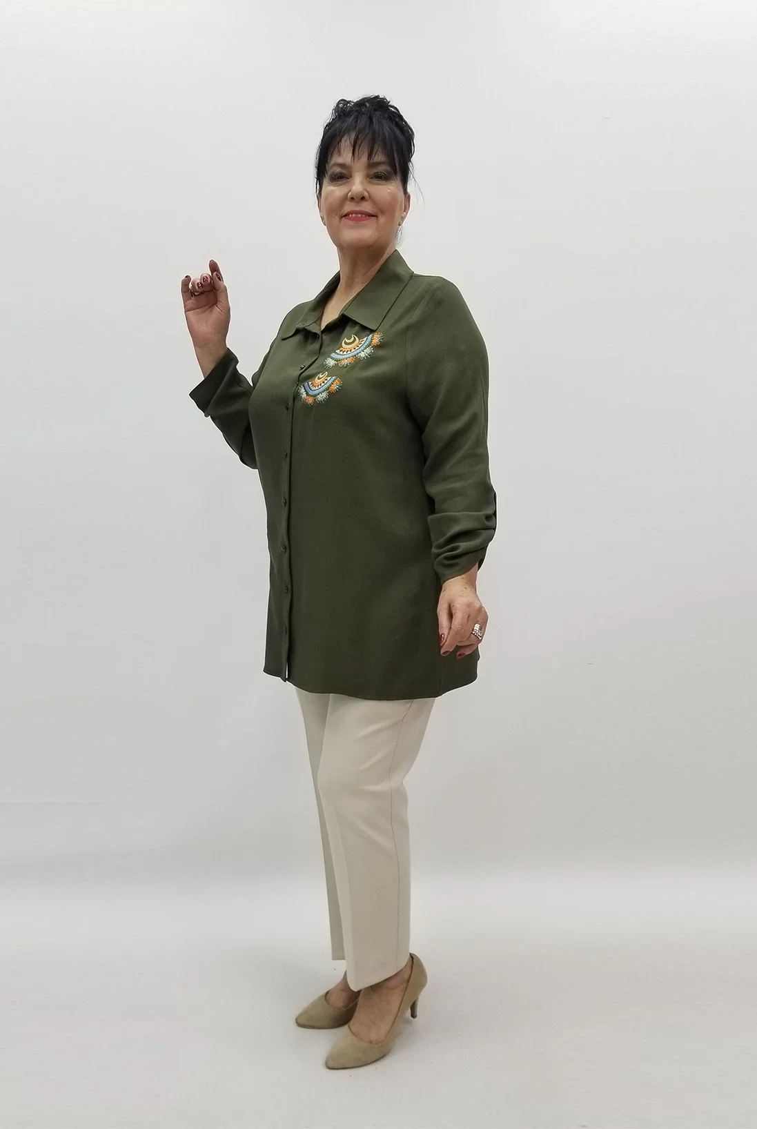 Miraggio Büyük Beden Gömlek 99377 HAKİ