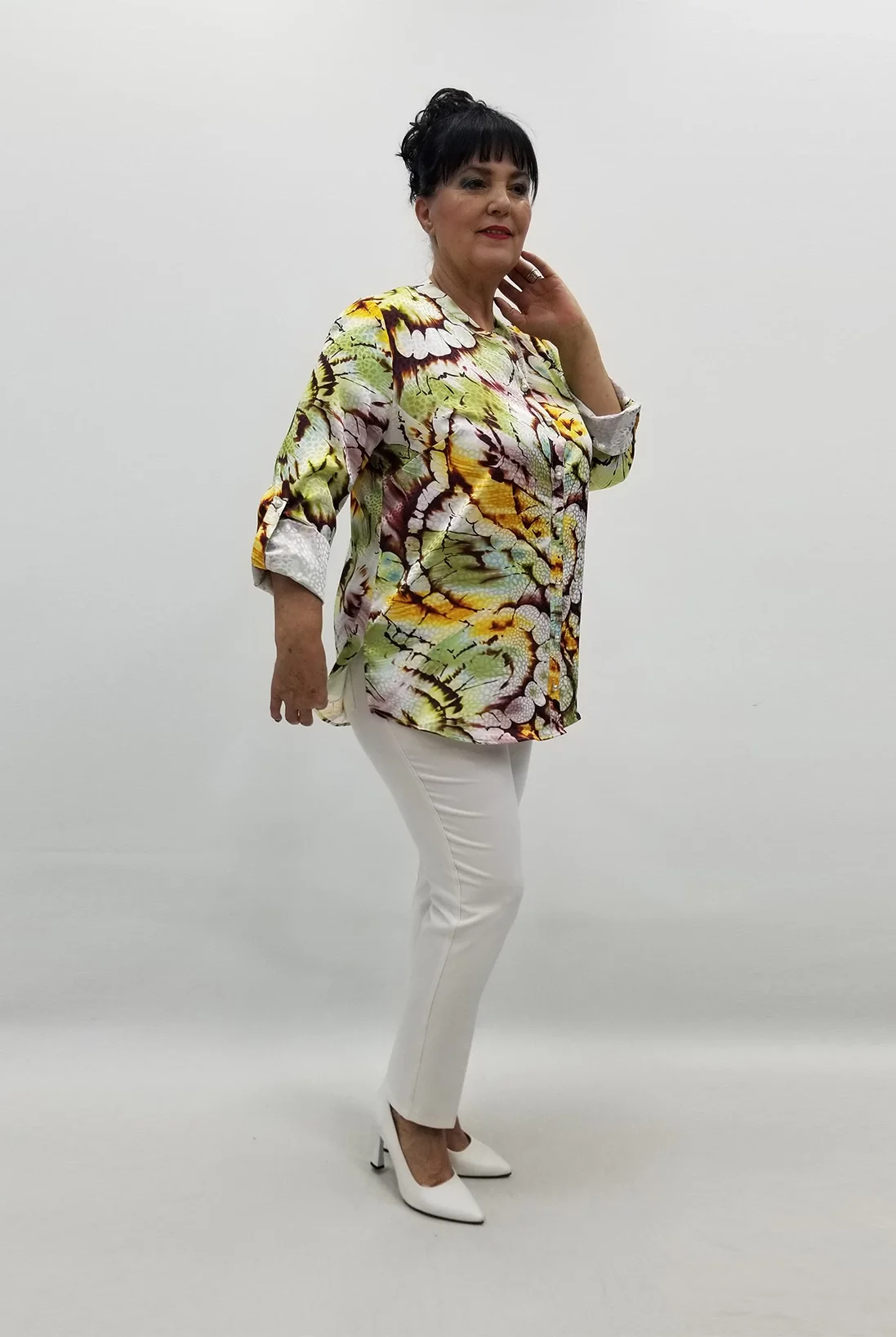 Miraggio Büyük Beden Gömlek 99462 FISTIK YEŞİL