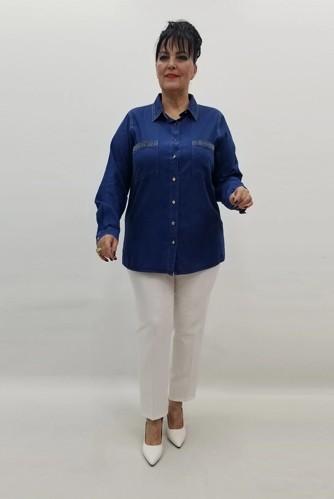 Miraggio Büyük Beden Gömlek 99526 LACİVERT