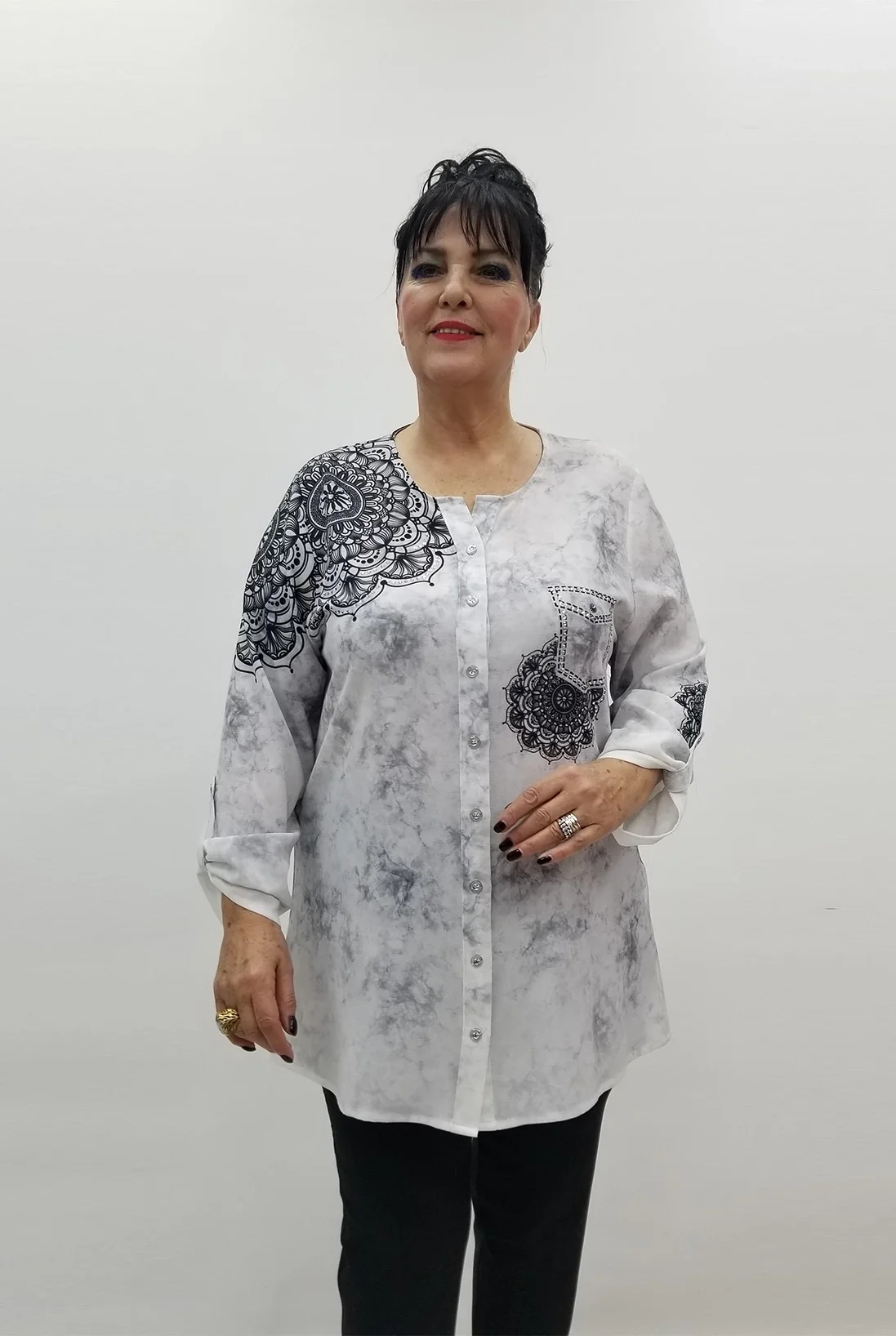 Miraggio Büyük Beden Gömlek 99543 GRİ