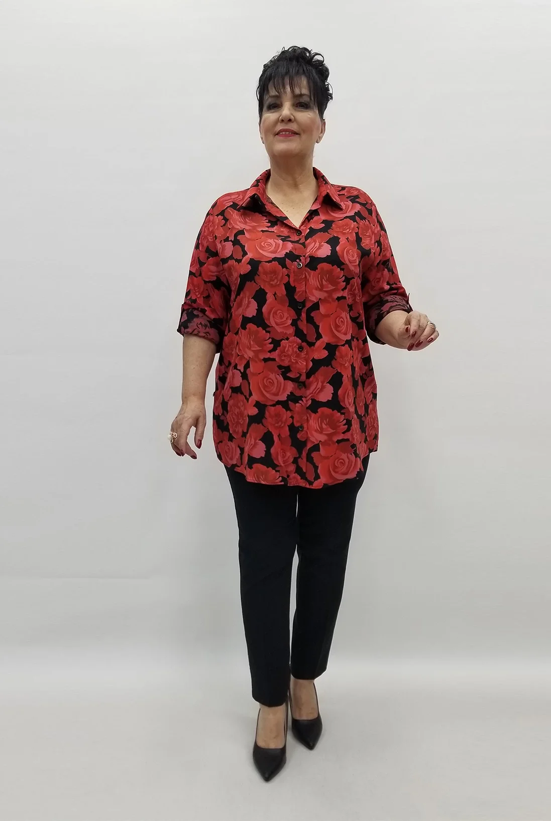 Miraggio Büyük Beden Gömlek 99559 KIRMIZI