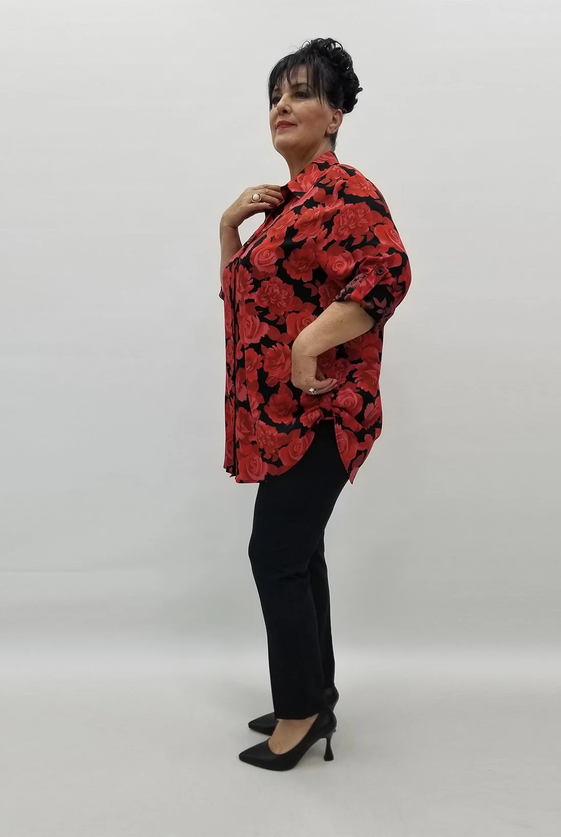 Miraggio Büyük Beden Gömlek 99559 KIRMIZI