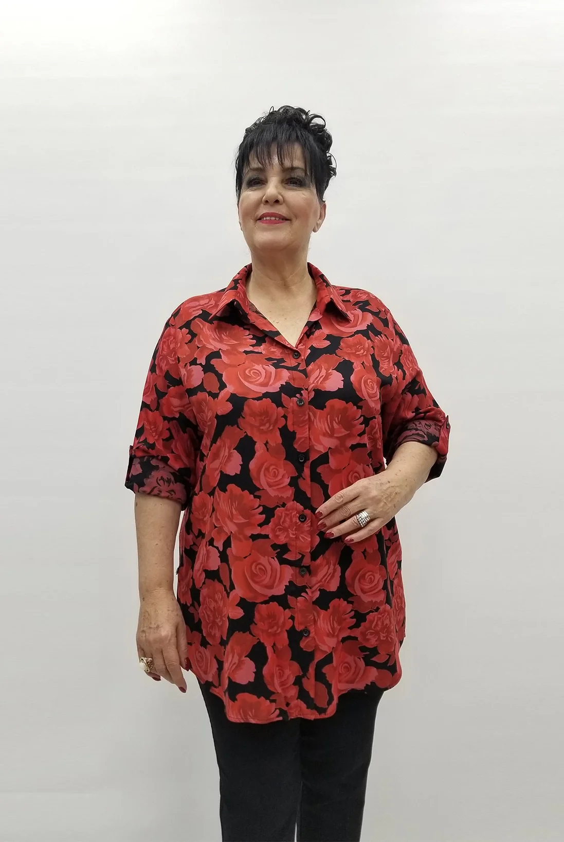 Miraggio Büyük Beden Gömlek 99559 KIRMIZI