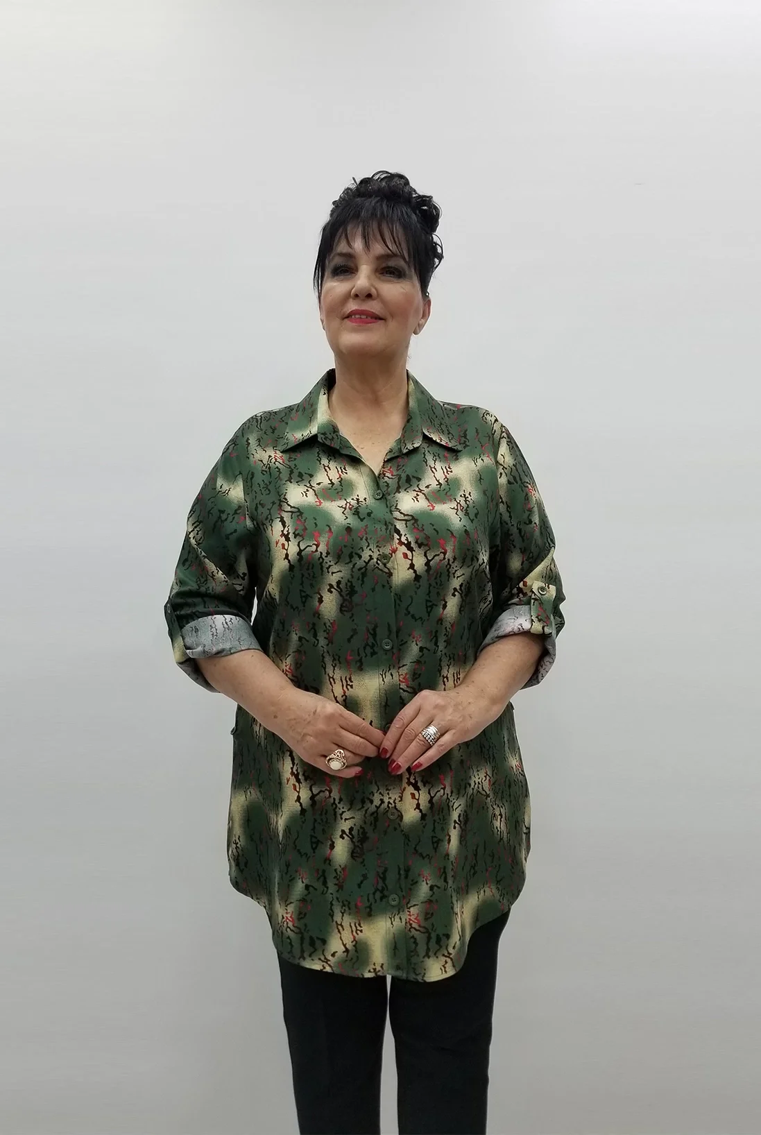 Miraggio Büyük Beden Gömlek 99560 YEŞİL