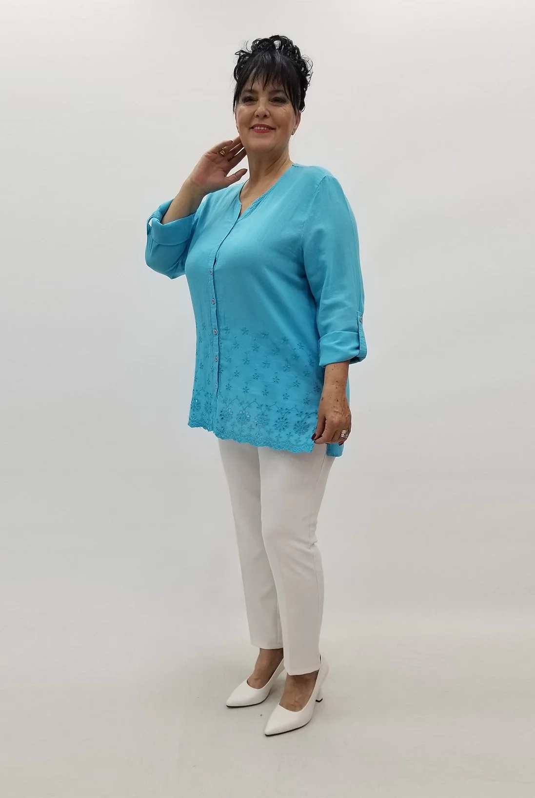 Miraggio Büyük Beden Gömlek 99564 MAVİ