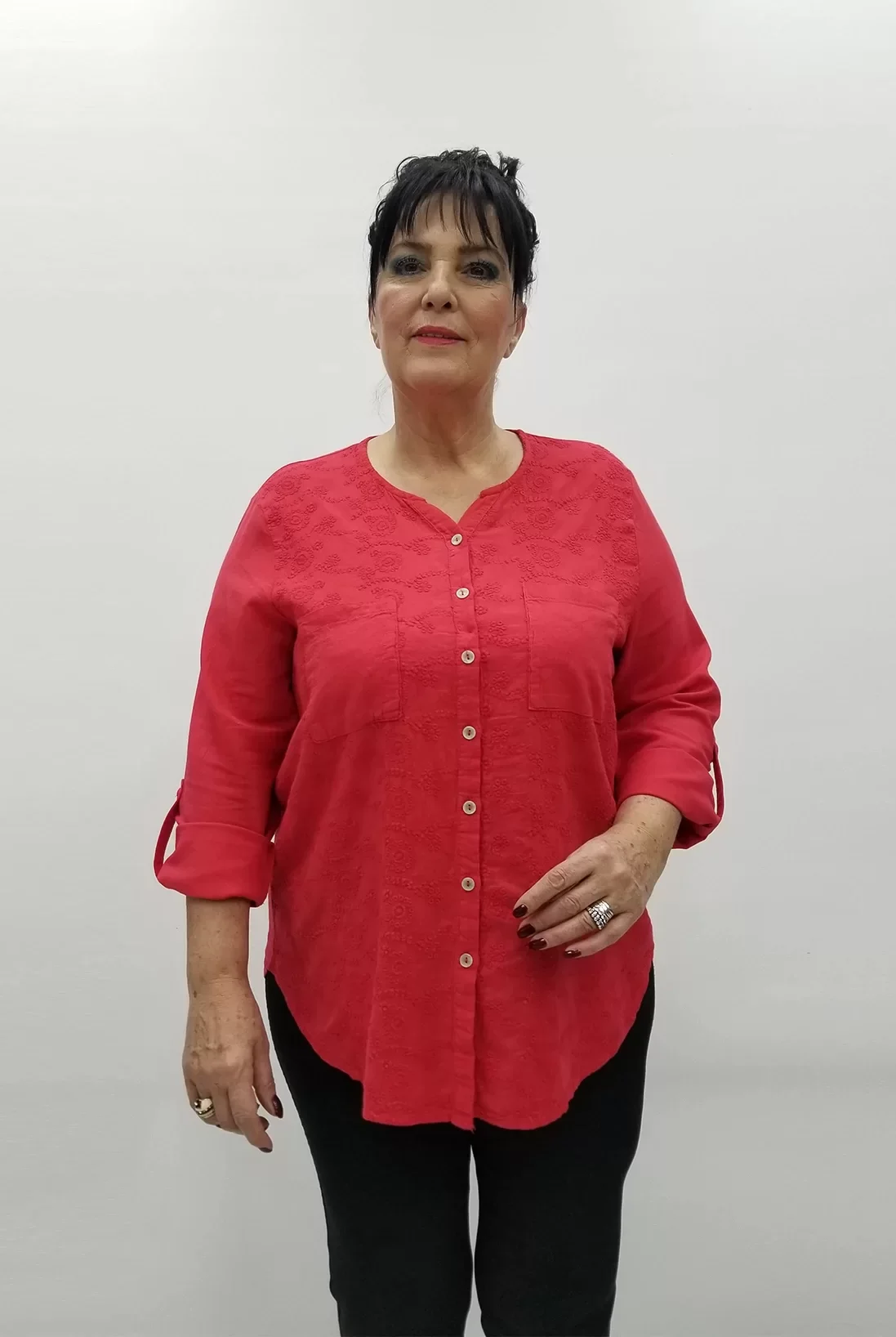 Miraggio Büyük Beden Gömlek 99565A KIRMIZI