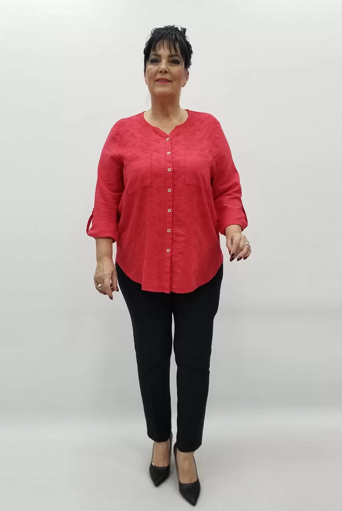 Miraggio Büyük Beden Gömlek 99565A KIRMIZI