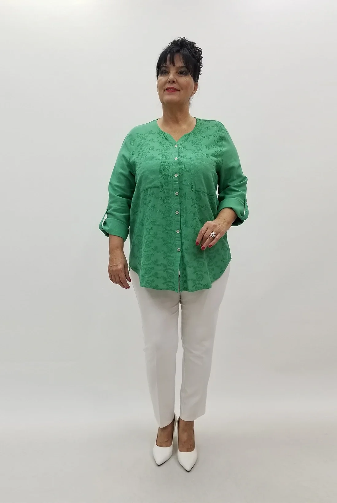 Miraggio Büyük Beden Gömlek 99565A YEŞİL