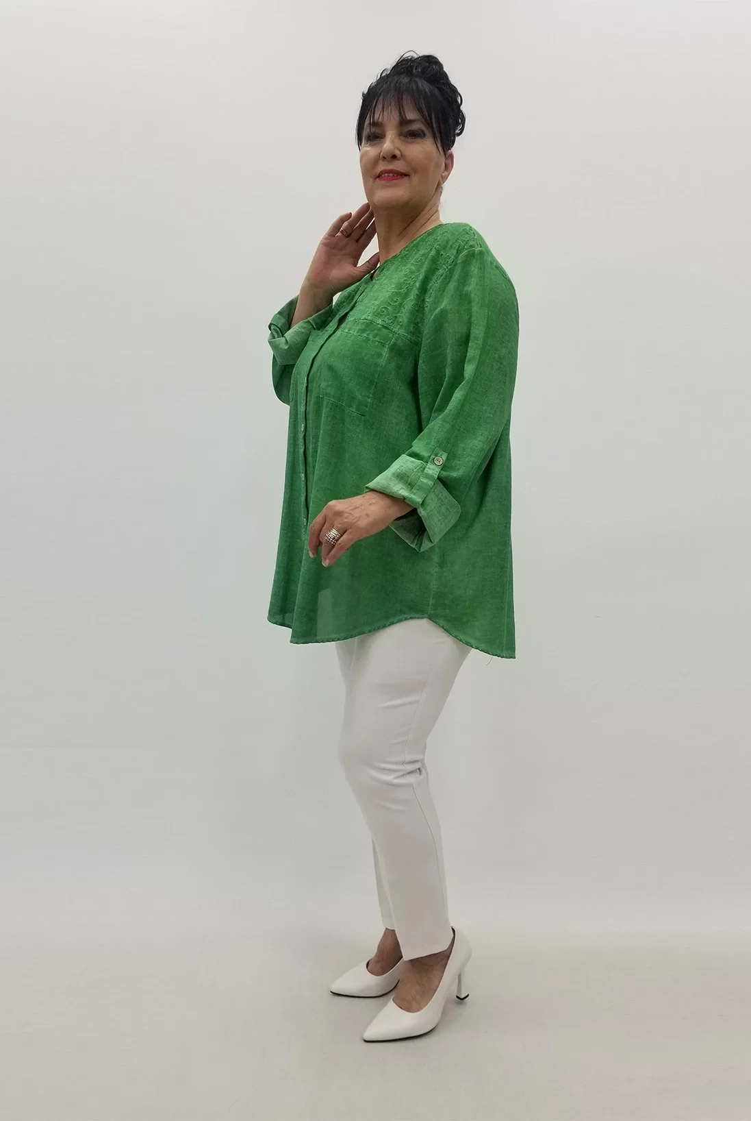 Miraggio Büyük Beden Gömlek 99566 YEŞİL