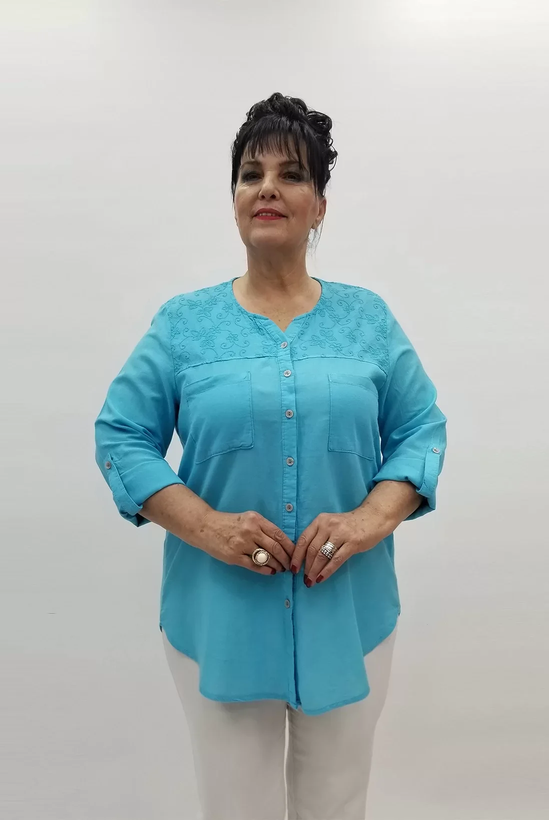 Miraggio Büyük Beden Gömlek 99566A MAVİ