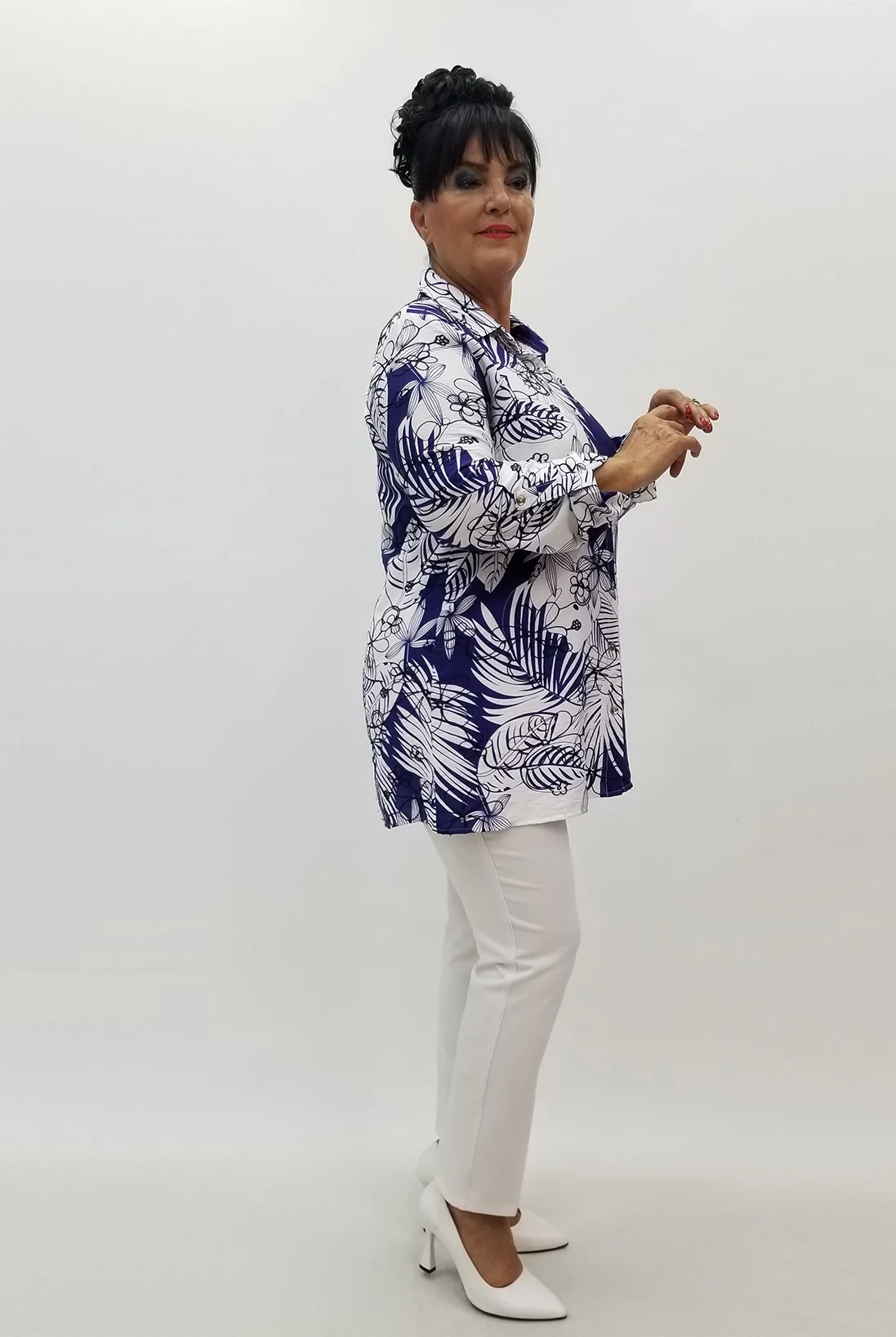 Miraggio Büyük Beden Gömlek 99594 LACİ/BEYAZ