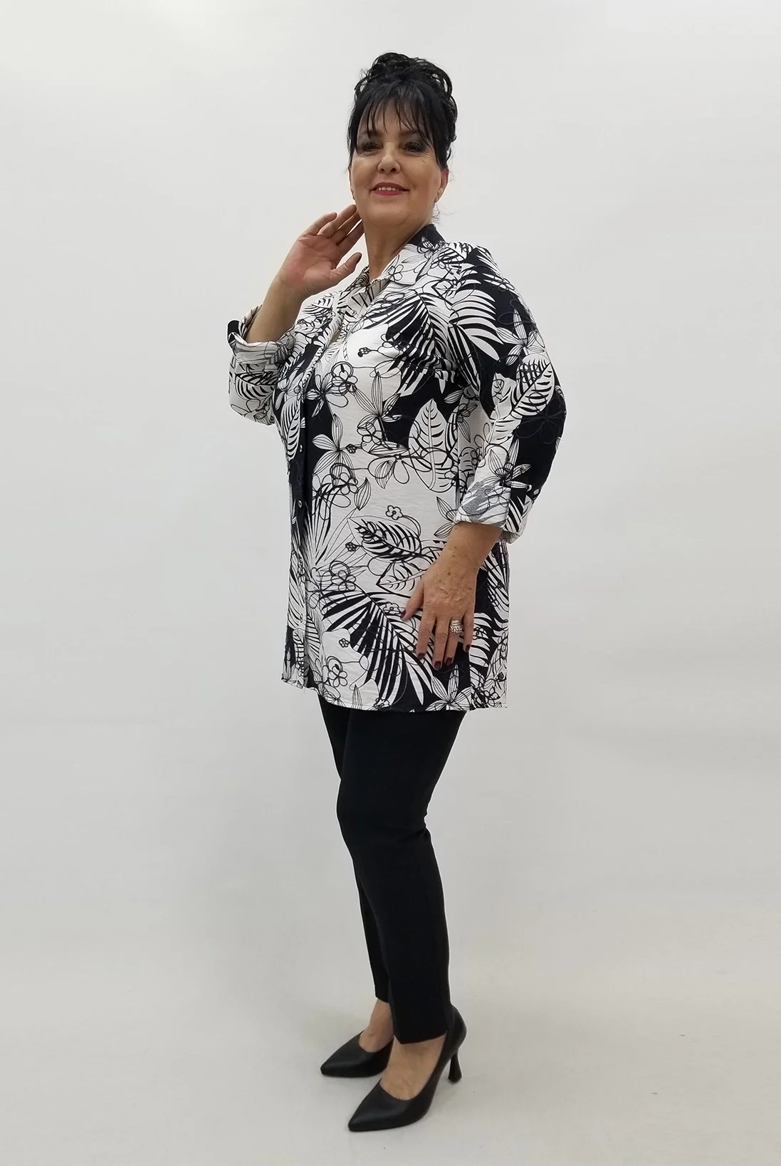 Miraggio Büyük Beden Gömlek 99594 SİYAH/BEYAZ